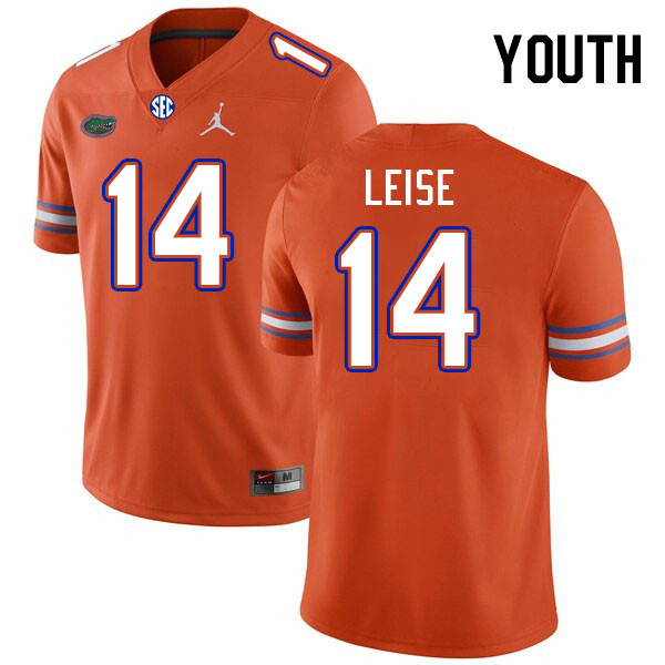 Youth #14 Parker Leise Florida Gators College Football Jerseys Stitched-Orange - Click Image to Close